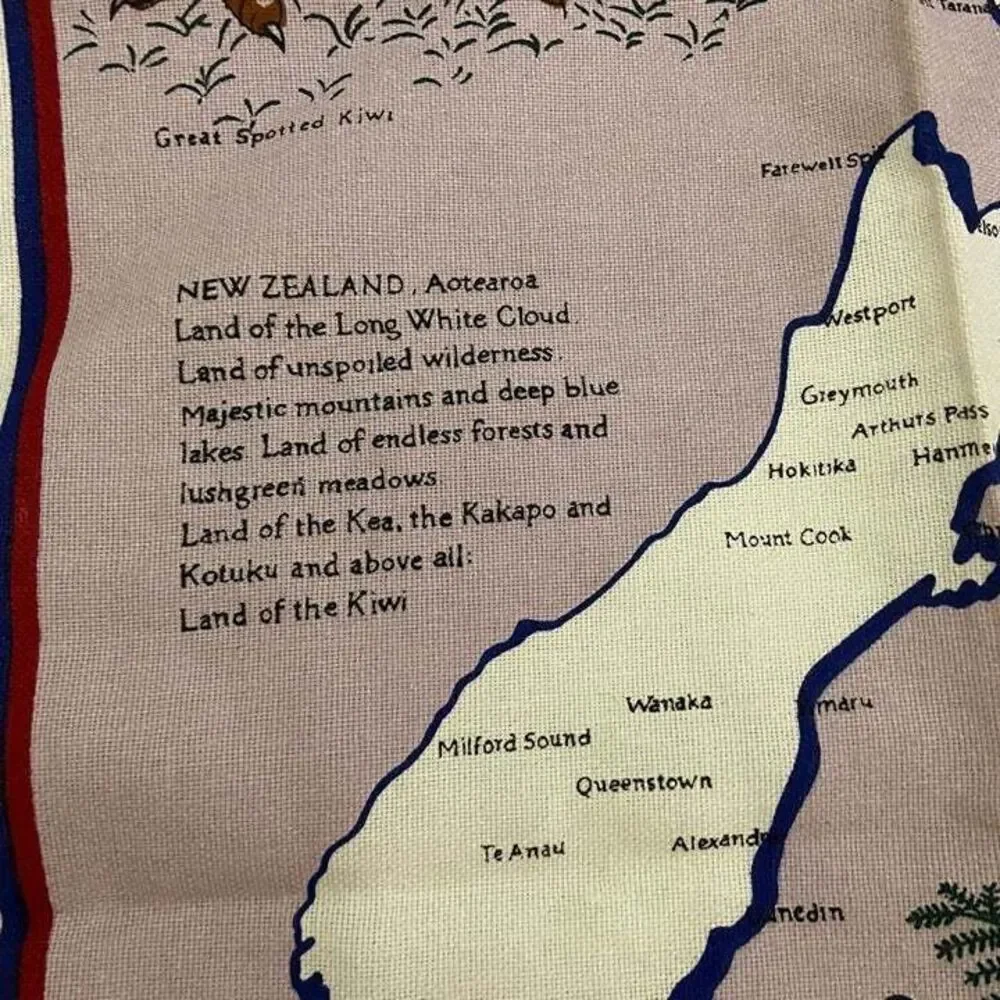 #7137 New Zealand Map Island Kiwis Halifax Apron 29 inch long